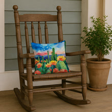 Load image into Gallery viewer, Arizona Saguaro Cactus Blossom in Watercolor Throw Pillow