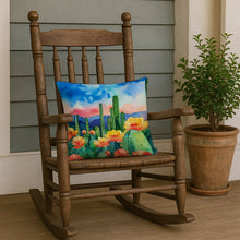 Load image into Gallery viewer, Arizona Saguaro Cactus Blossom in Watercolor Throw Pillow