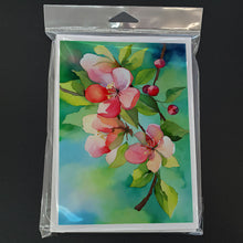 Load image into Gallery viewer, Arkansas Apple Blossom in Watercolor Greeting Cards -  Blank Note Cards – 8-Pack of Artist-Designed Cards with Envelopes