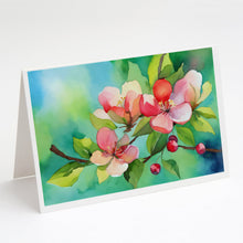 Load image into Gallery viewer, Arkansas Apple Blossom in Watercolor Greeting Cards -  Blank Note Cards – 8-Pack of Artist-Designed Cards with Envelopes