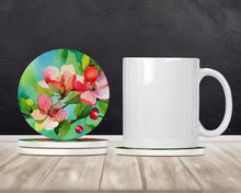 Load image into Gallery viewer, Arkansas Apple Blossom in Watercolor Large Sandstone Coasters Pack of 4