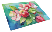 Load image into Gallery viewer, Arkansas Apple Blossom in Watercolor Glass Cutting Boards – Durable, Decorative Kitchen Art Large