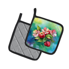 Load image into Gallery viewer, Arkansas Apple Blossom in Watercolor Pair of Pot Holders