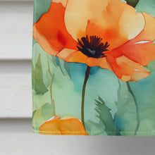Load image into Gallery viewer, California California Poppies in Watercolor House Flag