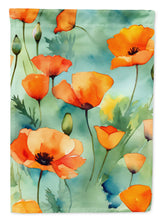 Load image into Gallery viewer, California California Poppies in Watercolor House Flag