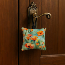 Load image into Gallery viewer, California California Poppies in Watercolor Hanging Square Fabric Ornament 3.5 × 3.5