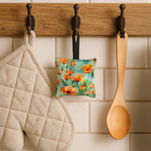 Load image into Gallery viewer, California California Poppies in Watercolor Hanging Square Fabric Ornament 3.5 × 3.5