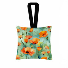 Load image into Gallery viewer, California California Poppies in Watercolor Hanging Square Fabric Ornament 3.5 × 3.5