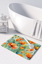 Load image into Gallery viewer, California California Poppies in Watercolor Memory Foam Kitchen Mat
