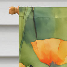 Load image into Gallery viewer, California California Poppies in Watercolor House Flag