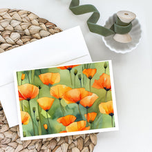Load image into Gallery viewer, California California Poppies in Watercolor Greeting Cards -  Blank Note Cards – 8-Pack of Artist-Designed Cards with Envelopes
