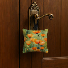 Load image into Gallery viewer, California California Poppies in Watercolor Hanging Square Fabric Ornament 3.5 × 3.5