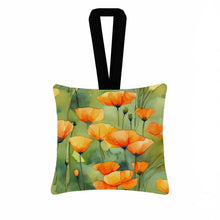 Load image into Gallery viewer, California California Poppies in Watercolor Hanging Square Fabric Ornament 3.5 × 3.5