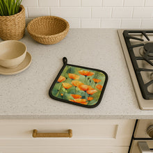 Load image into Gallery viewer, California California Poppies in Watercolor Pair of Pot Holders