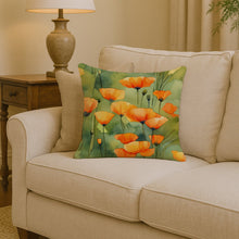 Load image into Gallery viewer, California California Poppies in Watercolor Throw Pillow