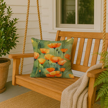 Load image into Gallery viewer, California California Poppies in Watercolor Throw Pillow