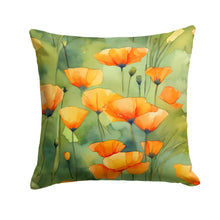 Load image into Gallery viewer, California California Poppies in Watercolor Throw Pillow