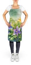 Load image into Gallery viewer, Colorado Rocky Mountain Columbine in Watercolor Apron – Artist-Designed Kitchen, BBQ &amp; Craft Apron