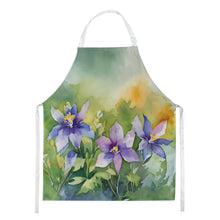 Load image into Gallery viewer, Colorado Rocky Mountain Columbine in Watercolor Apron – Artist-Designed Kitchen, BBQ &amp; Craft Apron