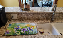 Load image into Gallery viewer, Colorado Rocky Mountain Columbine in Watercolor Dish Drying Mat
