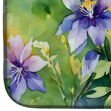 Load image into Gallery viewer, Colorado Rocky Mountain Columbine in Watercolor Dish Drying Mat