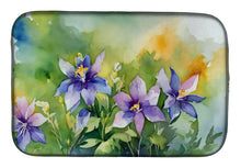 Load image into Gallery viewer, Colorado Rocky Mountain Columbine in Watercolor Dish Drying Mat