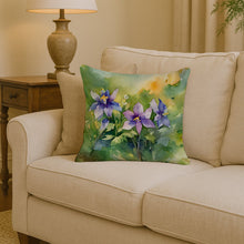 Load image into Gallery viewer, Colorado Rocky Mountain Columbine in Watercolor Throw Pillow