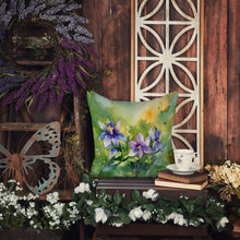Load image into Gallery viewer, Colorado Rocky Mountain Columbine in Watercolor Throw Pillow