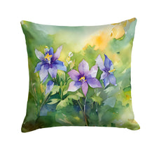 Load image into Gallery viewer, Colorado Rocky Mountain Columbine in Watercolor Throw Pillow