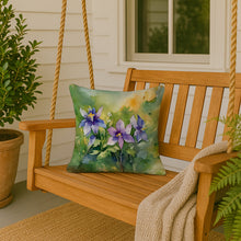 Load image into Gallery viewer, Colorado Rocky Mountain Columbine in Watercolor Throw Pillow