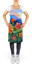 Load image into Gallery viewer, Colorado Rocky Mountain Columbine in Watercolor Apron – Artist-Designed Kitchen, BBQ &amp; Craft Apron