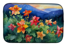 Load image into Gallery viewer, Colorado Rocky Mountain Columbine in Watercolor Dish Drying Mat