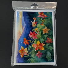 Load image into Gallery viewer, Colorado Rocky Mountain Columbine in Watercolor Greeting Cards -  Blank Note Cards – 8-Pack of Artist-Designed Cards with Envelopes