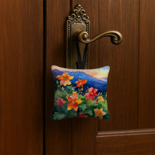 Load image into Gallery viewer, Colorado Rocky Mountain Columbine in Watercolor Hanging Square Fabric Ornament 3.5 × 3.5