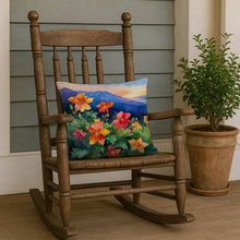 Load image into Gallery viewer, Colorado Rocky Mountain Columbine in Watercolor Throw Pillow