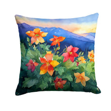 Load image into Gallery viewer, Colorado Rocky Mountain Columbine in Watercolor Throw Pillow
