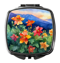 Load image into Gallery viewer, Colorado Rocky Mountain Columbine in Watercolor Compact Mirror