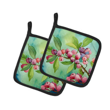 Load image into Gallery viewer, Connecticut Mountain Laurels in Watercolor Pair of Pot Holders