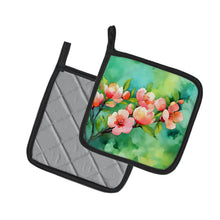 Load image into Gallery viewer, Delaware Peach Blossom in Watercolor Pair of Pot Holders