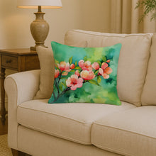 Load image into Gallery viewer, Delaware Peach Blossom in Watercolor Throw Pillow