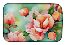 Load image into Gallery viewer, Delaware Peach Blossom in Watercolor Dish Drying Mat