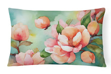Load image into Gallery viewer, Delaware Peach Blossom in Watercolor Fabric Decorative Pillow