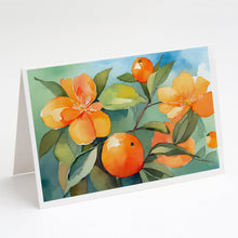 Load image into Gallery viewer, Florida Orange Blossom in Watercolor Greeting Cards -  Blank Note Cards – 8-Pack of Artist-Designed Cards with Envelopes