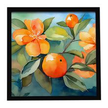 Load image into Gallery viewer, Florida Orange Blossom in Watercolor Framed Metal Print