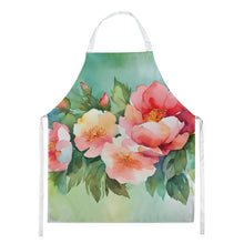 Load image into Gallery viewer, Georgia Cherokee Rose in Watercolor Apron – Artist-Designed Kitchen, BBQ &amp; Craft Apron