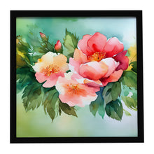 Load image into Gallery viewer, Georgia Cherokee Rose in Watercolor Framed Metal Print