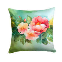 Load image into Gallery viewer, Georgia Cherokee Rose in Watercolor Throw Pillow