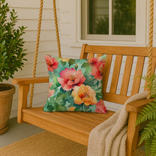Load image into Gallery viewer, Georgia Cherokee Rose in Watercolor Throw Pillow