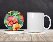Load image into Gallery viewer, Georgia Cherokee Rose in Watercolor Large Sandstone Coasters Pack of 4