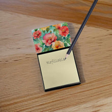 Load image into Gallery viewer, Georgia Cherokee Rose in Watercolor Sticky Note Holder- Refiilable Desk Accessory Note Pad